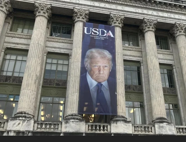 Massive Trump Banners Draped Across Federal Buildings Spark Uproar In D.c.